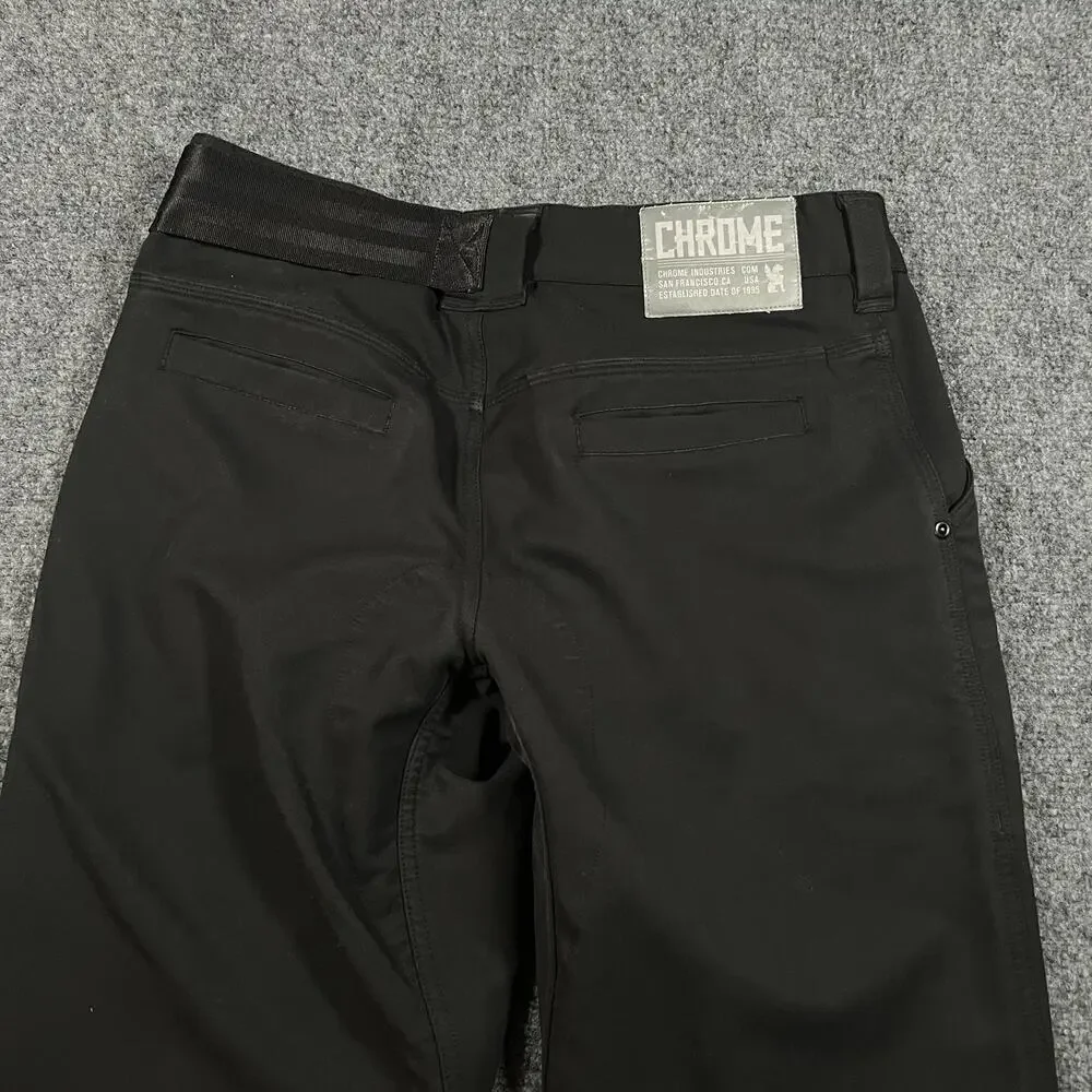 Chrome Industries Pants Mens 32x32 Black Chino Slim Polyester Cycling Riding